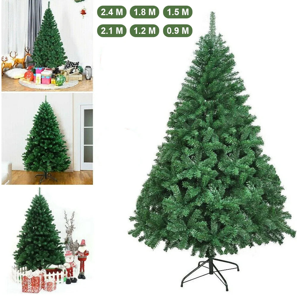 Christmas Tree with Metal Stand Artificial PVC Xmas Tree Home Party New Year Navidad Decorations 90/120/150/180/210/240cm