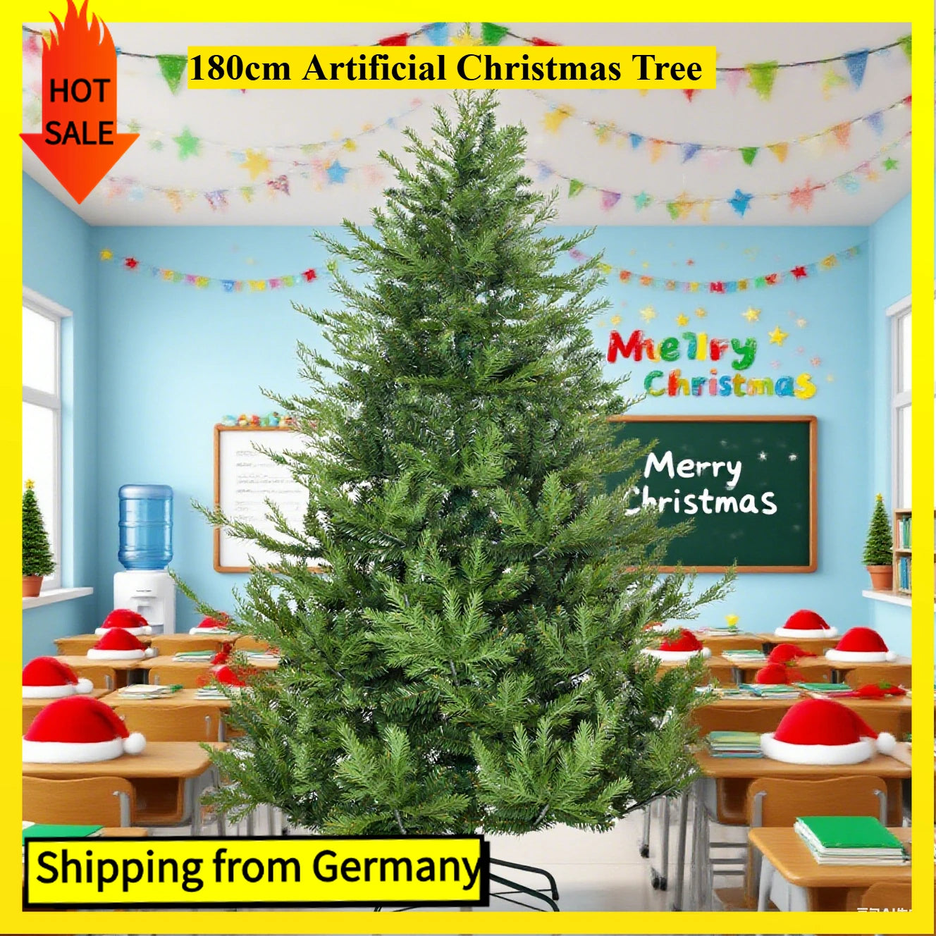 Comanlai 180cm Artificial Christmas Tree,Festive Room Decorations,Home Decoration,Christmas Decoration