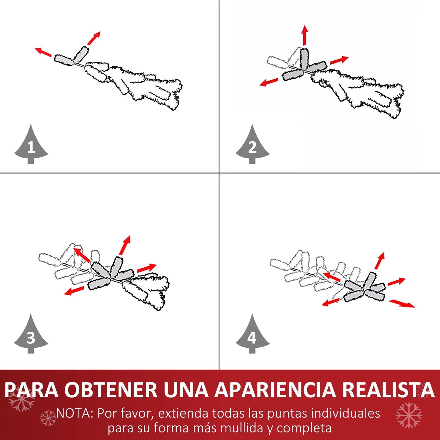 Homcom Christmas Tree 180 cm Includes Green and White Artificial Decoration