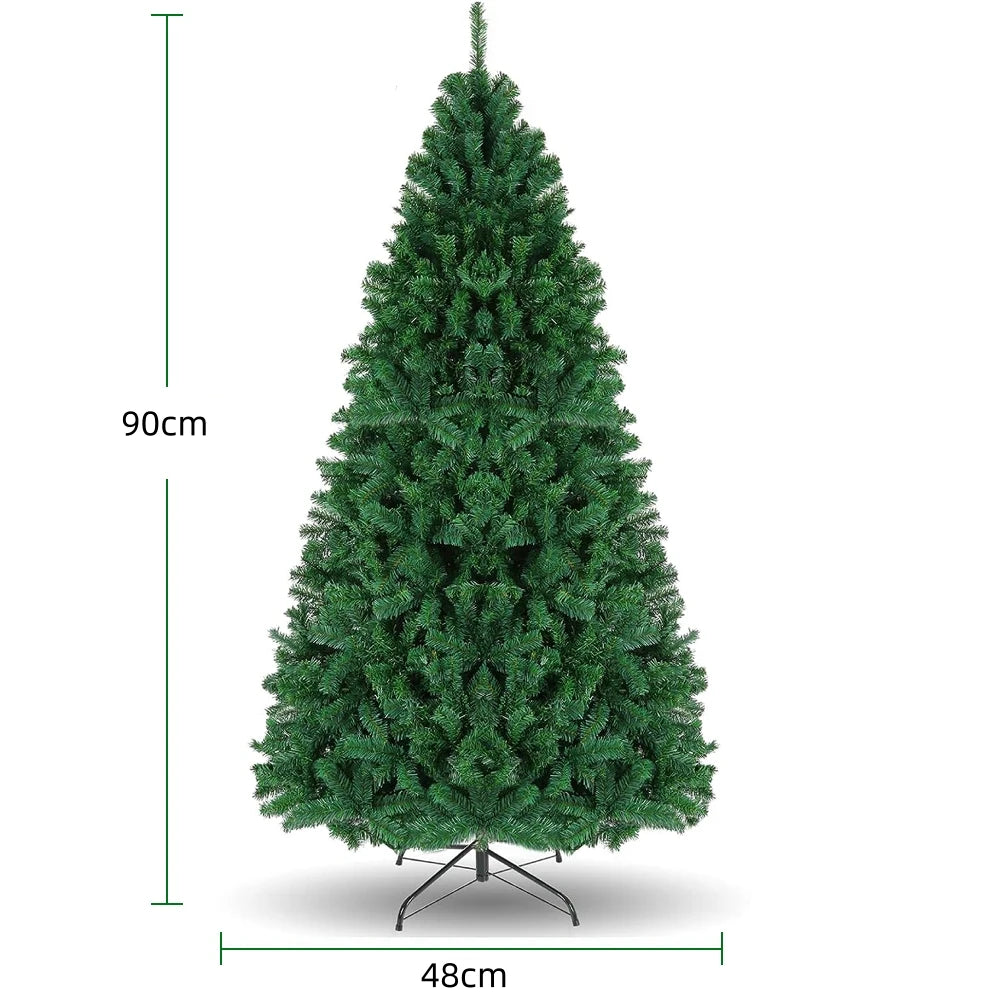 Christmas Tree with Metal Stand Artificial PVC Xmas Tree Home Party New Year Navidad Decorations 90/120/150/180/210/240cm