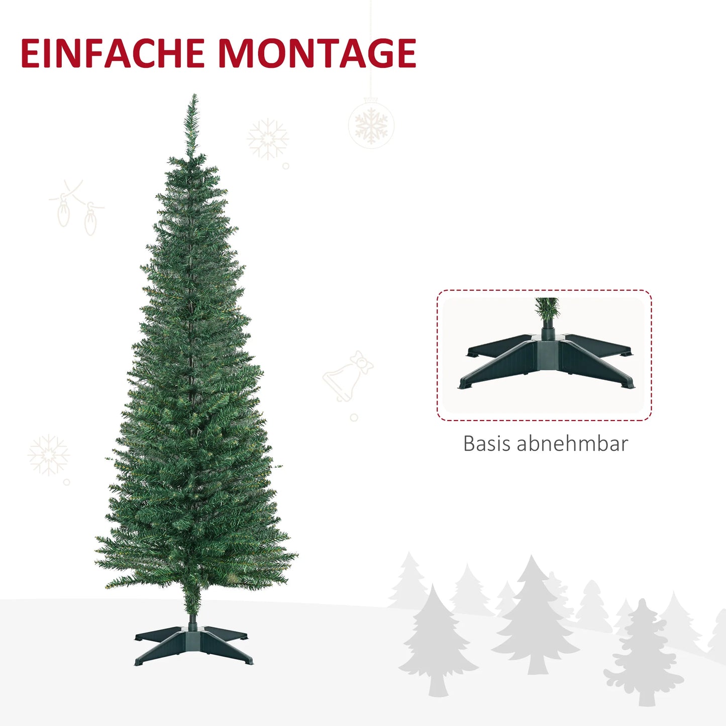 HOMCOM Christmas tree Christmas tree artificial fir tree with metal foot
