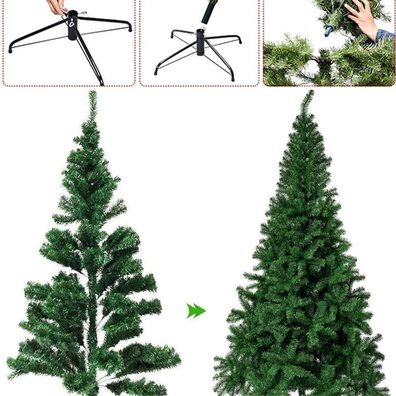 Christmas Tree with Metal Stand Artificial PVC Xmas Tree Home Party New Year Navidad Decorations 90/120/150/180/210/240cm