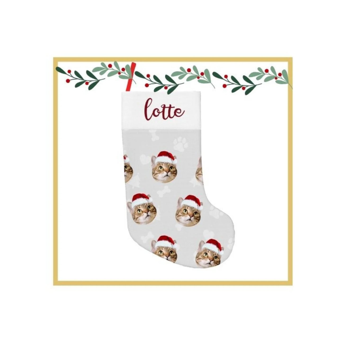 Custom Christmas Stocking with Name & Photo – Personalized Holiday Gift
