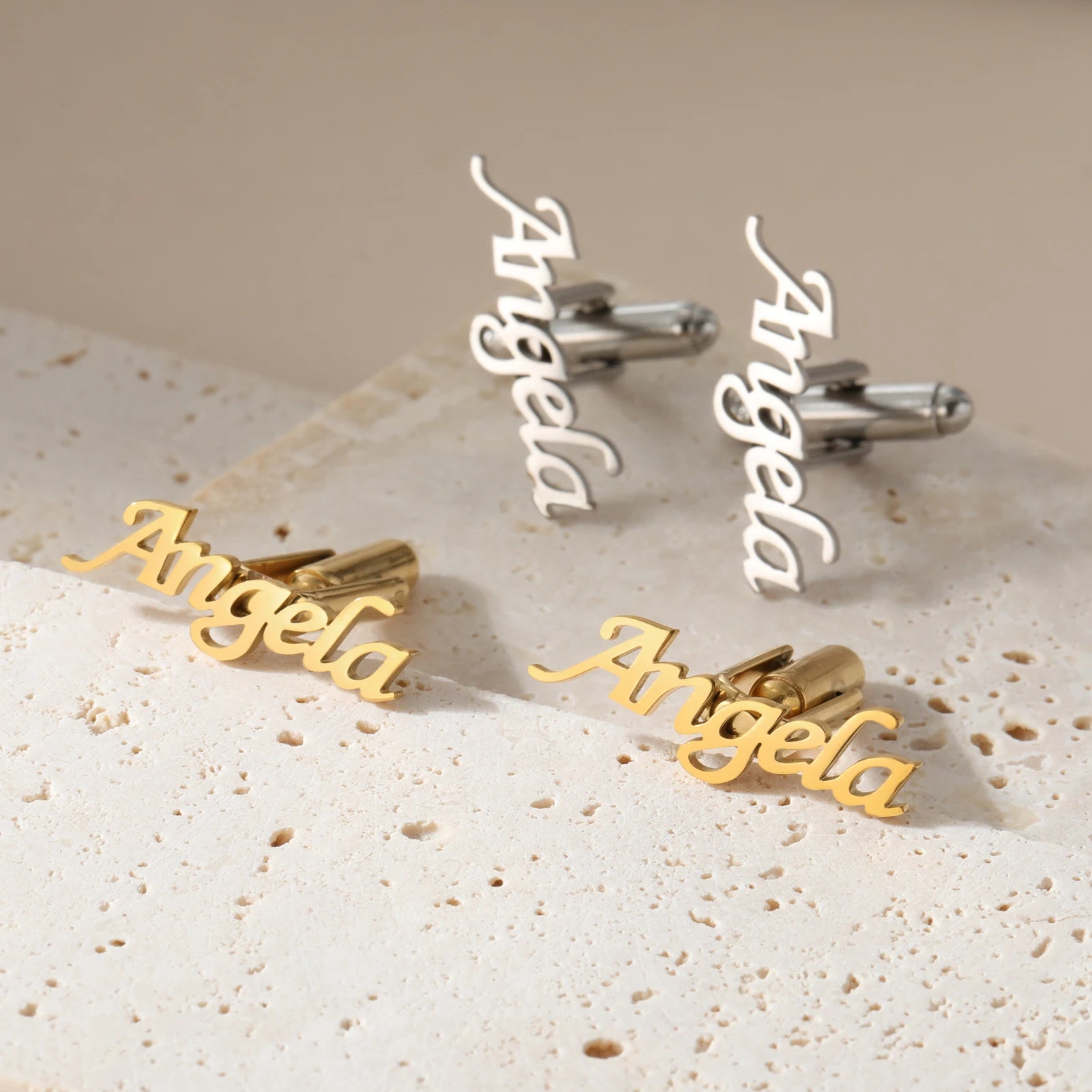 Sipuris Custom Name Cufflinks Stainless Steel Women Men Groom Shirt Initials Cufflink Luxury Personalized Jewelry Weddings Gifts