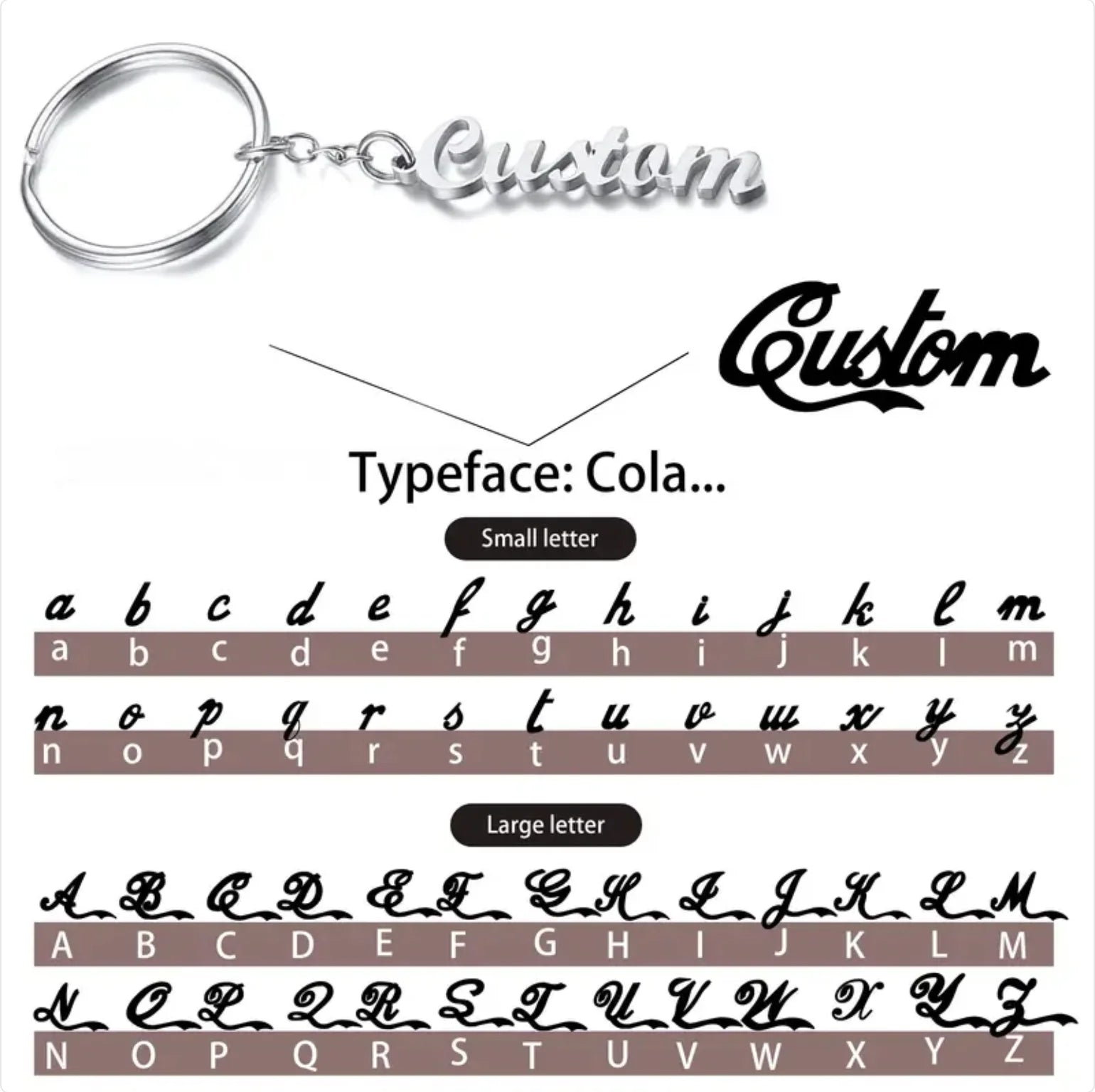 Custom Name Tag Keychain Personalized Letters Stainless Steel Key Chain Ring For Women Men Father's Day Mother's Day
