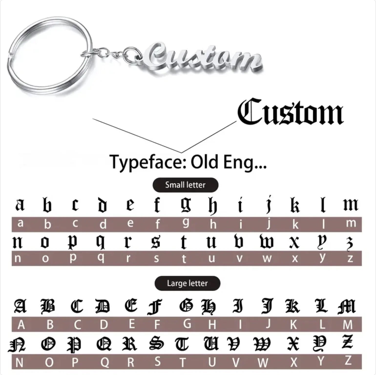 Custom Name Tag Keychain Personalized Letters Stainless Steel Key Chain Ring For Women Men Father's Day Mother's Day