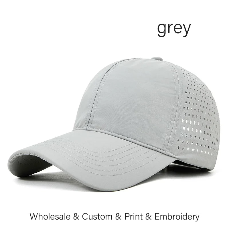 Custom Logo Embroidery Quick-Dry Baseball Cap for Summer Protection Breathable Waterproof Design DIY Picture Print