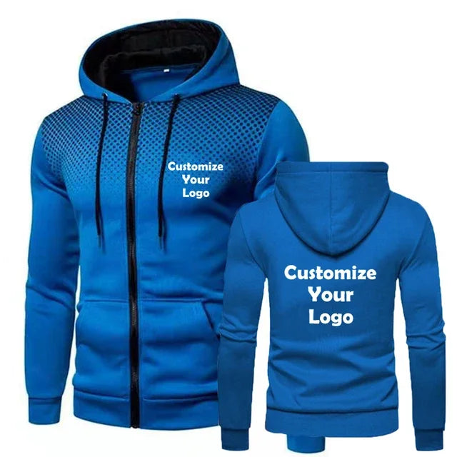 New Customized Fashion Men's Hoodie Casual Zipper Jacket Cotton Wool Warm Hoodie Sportswear High Quality Hip Hop Sportswear