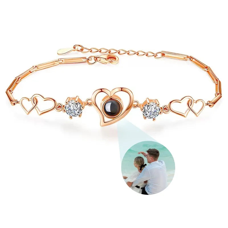 Custom Bracelet with Picture inside Customized Projection Bracelets with Photo Picture Bracelet Personalized Photo Memorial Gift
