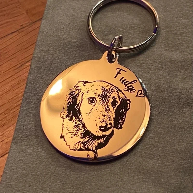 Personalized Custom Pet Dog Keychain Customized Engraving Photo Key Ring Car Key Accessories Personalized Mother's Day Gift