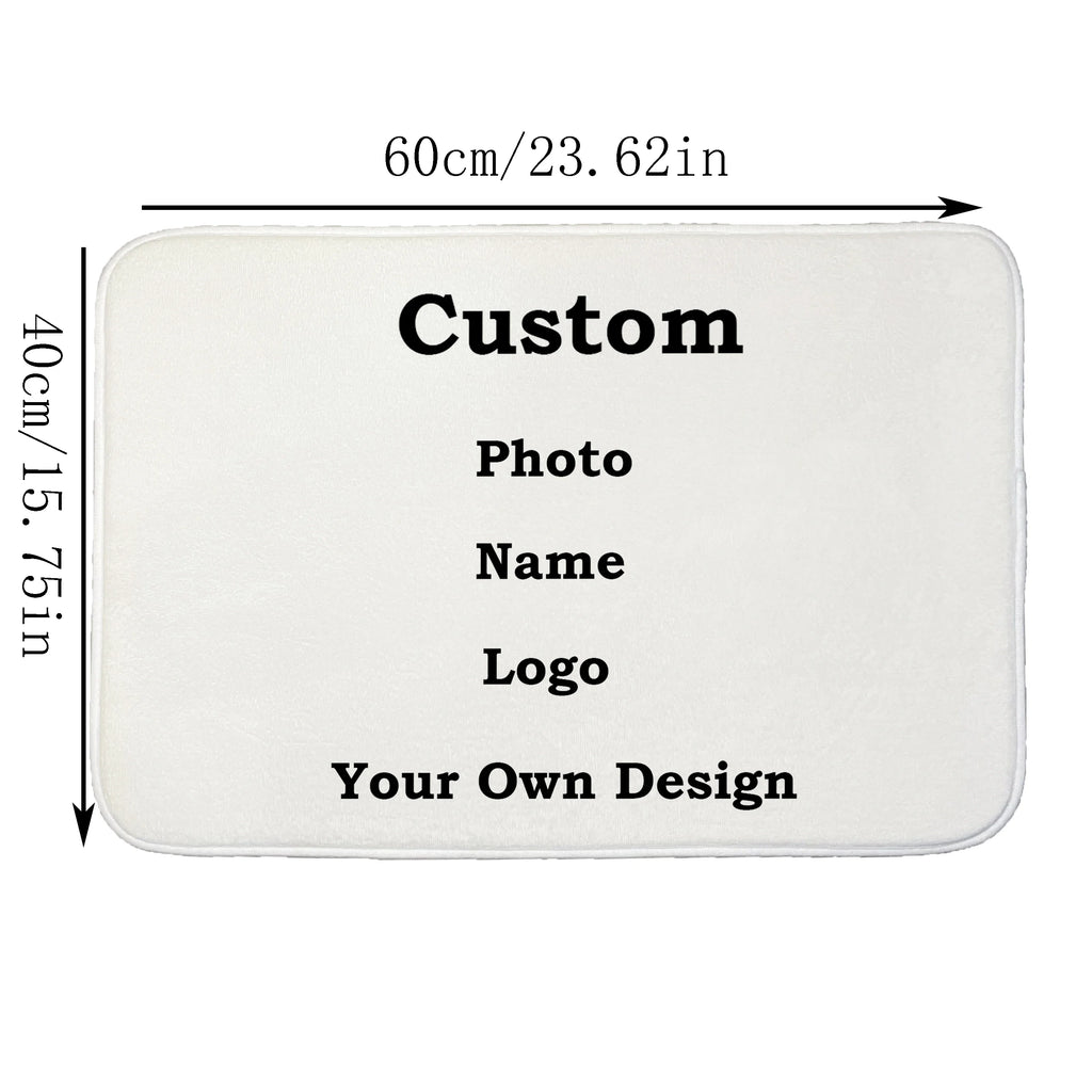 Personalized Custom Photo Logo Front Door Mat Anti-Slip Absorbent Customized DIY Print Doormat Living Room Entrance Rug Carpet