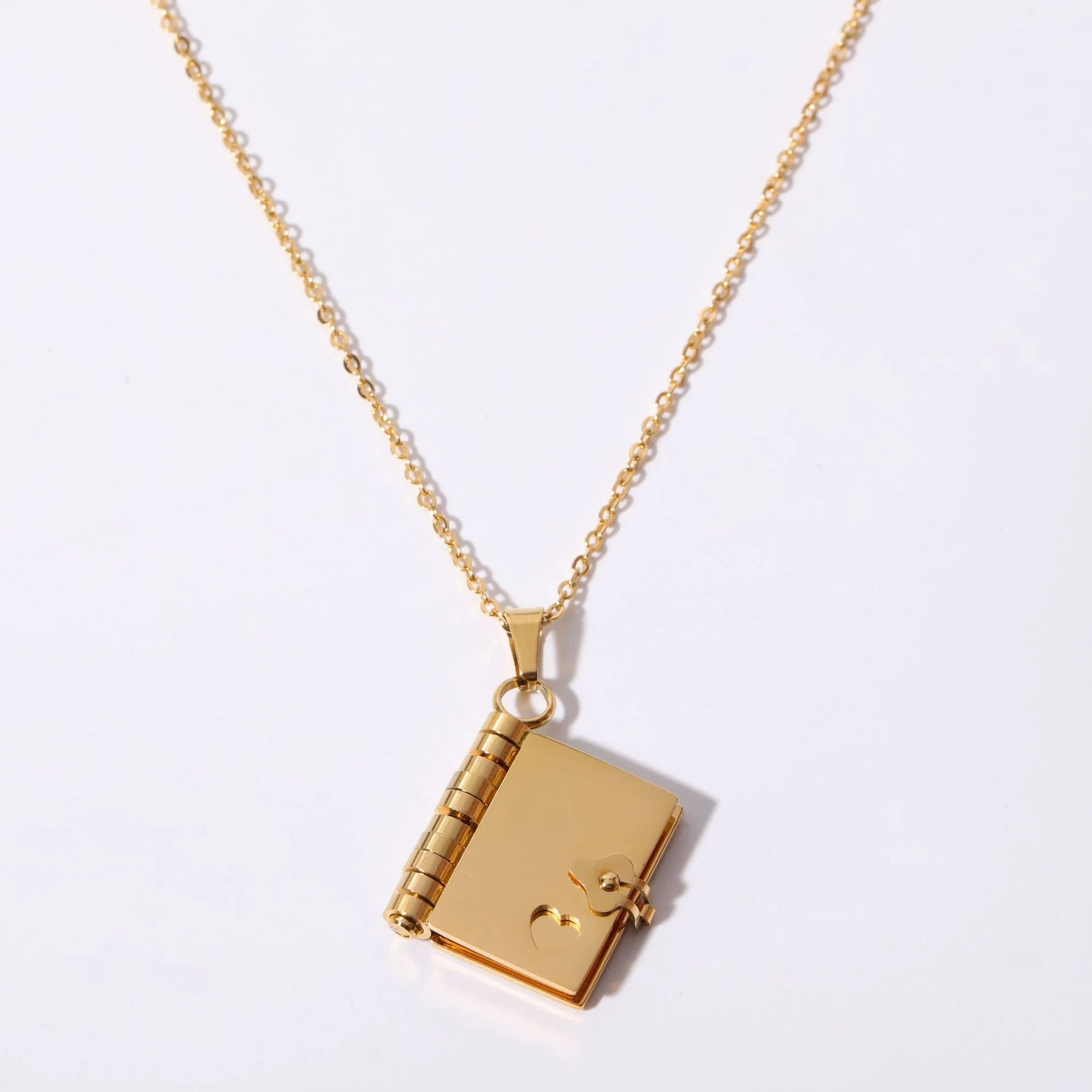 Envelope Necklace Custom Text Locket Opening Book Pendant Couple Personalized Photo Album Sweater Chain Jewelry Birthday Gift