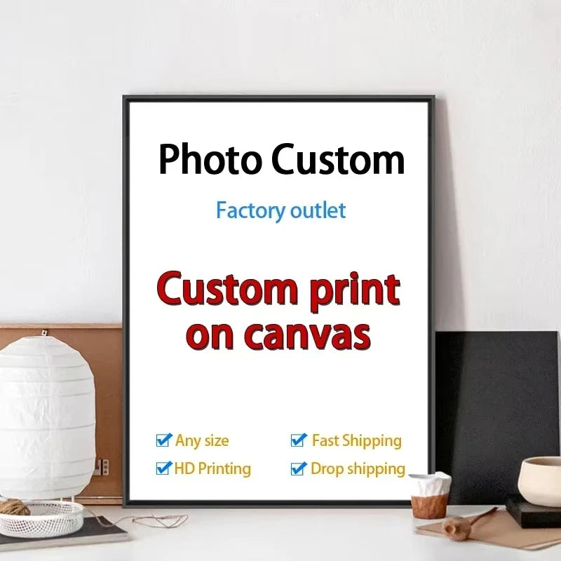 Custom Canvas Painting Wedding Family Life Photos Personalized Posters Wall Art Custom Holiday Birthday Gifts Room Decor