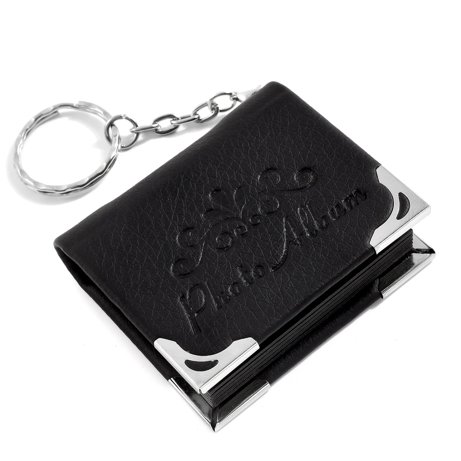 Custom Photo Album Leather Keychain Couples Gift Personalzied Mini Pictures Book Keyrings Anniversary Diy Wallet Pendant