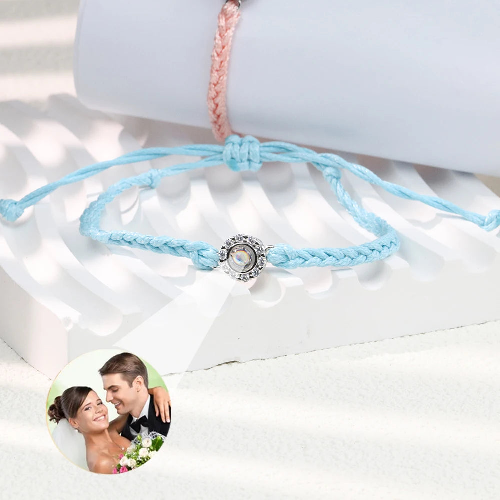 Custom Photo projection Bracelet Customized Stainless Steel Projection Bracelets With Picture Inside Personalized Memorial Gifts