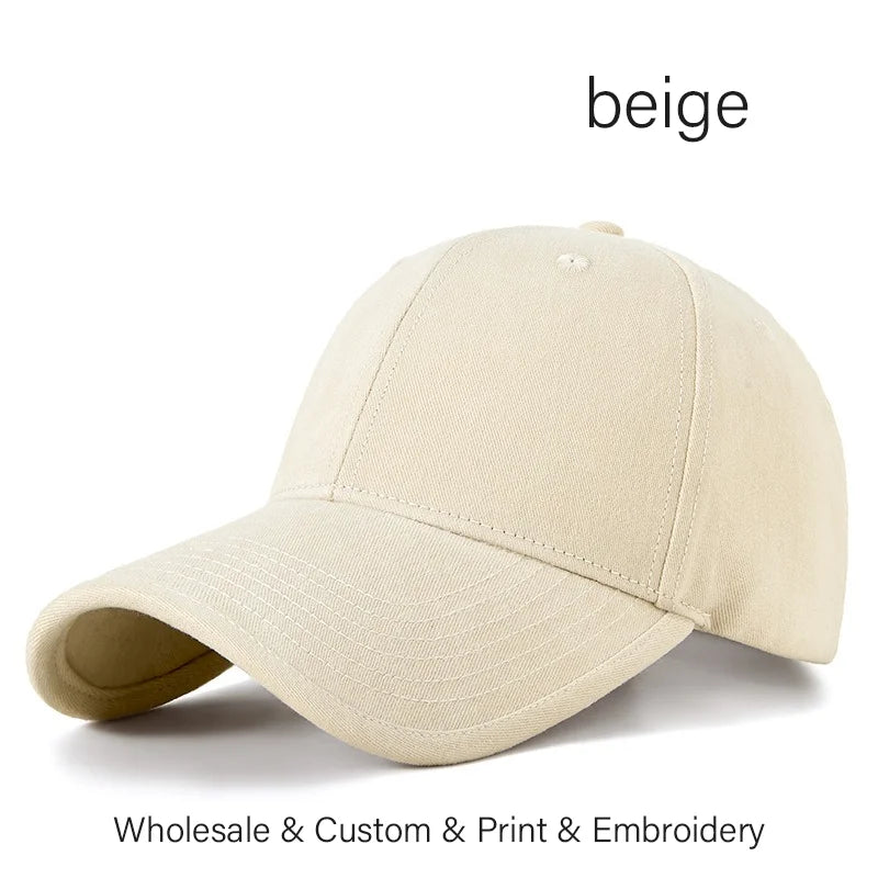 SLECKTON Custom Embroidery Logo Wide Brimmed Baseball Cap Big Head Circumference Brand Design Picture Print Windproof Washed Hat
