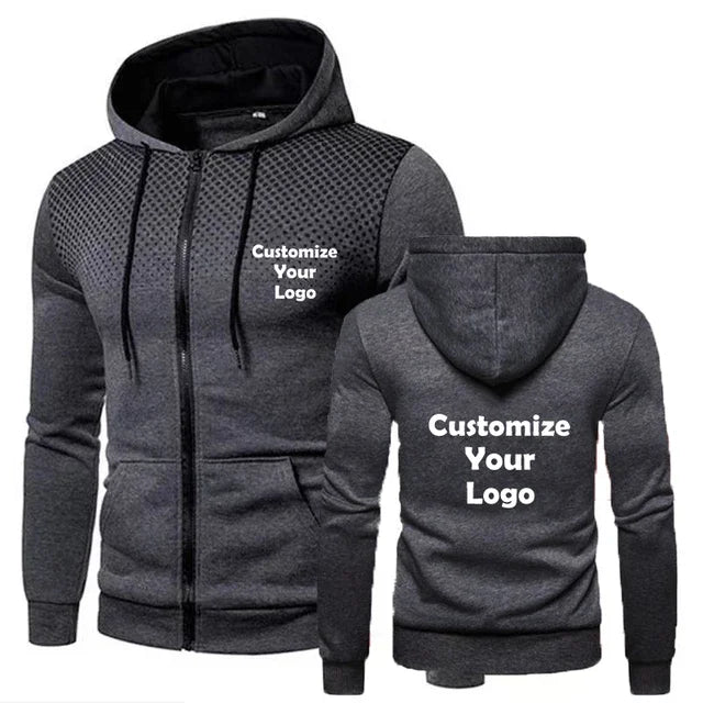 New Customized Fashion Men's Hoodie Casual Zipper Jacket Cotton Wool Warm Hoodie Sportswear High Quality Hip Hop Sportswear