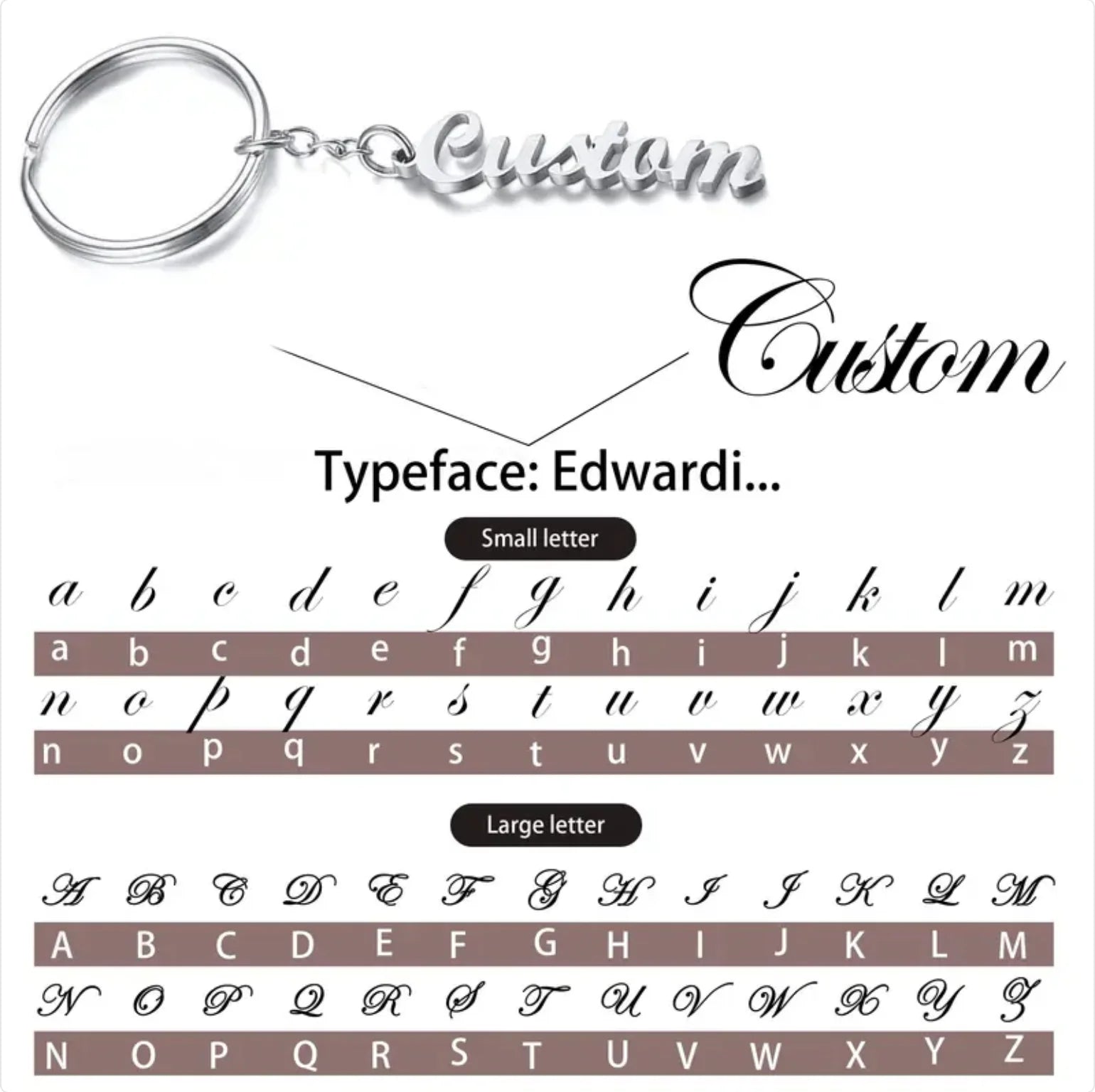Custom Name Tag Keychain Personalized Letters Stainless Steel Key Chain Ring For Women Men Father's Day Mother's Day