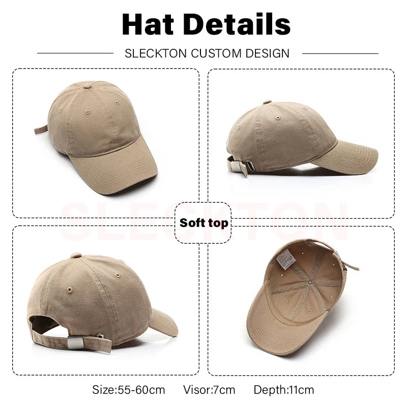 Custom Hat LOGO Embroidery Baseball Cap for Women and Men Picture DIY Print Fashion Summer Sun Hat High-quality Unisex