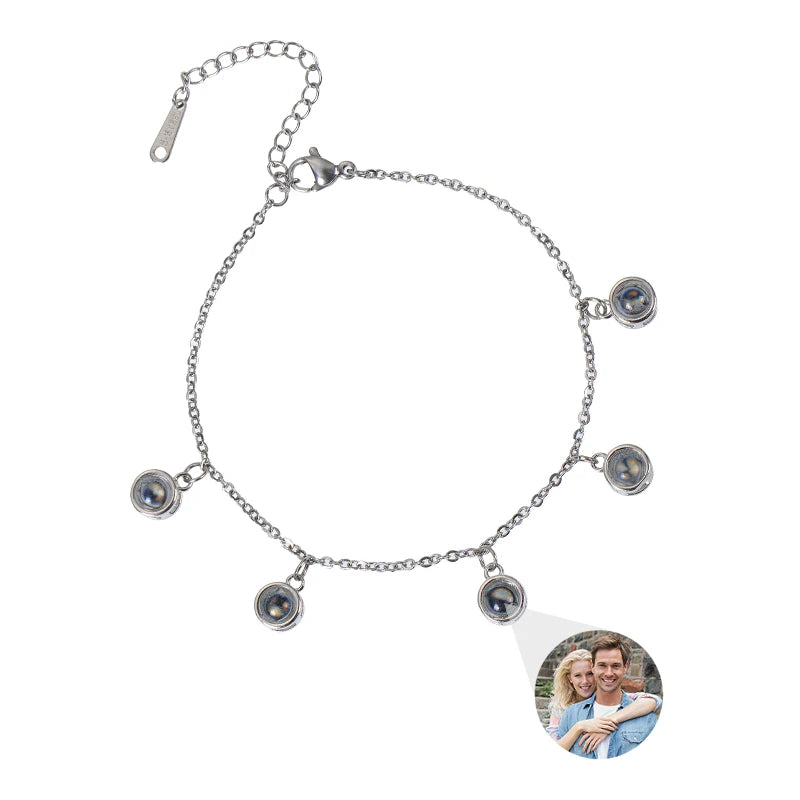 1-5 Photo Custom Bracelets with Picture inside Personalized Photo Projection Bracelet Memorial Jewelry Gifts  for Women Mom