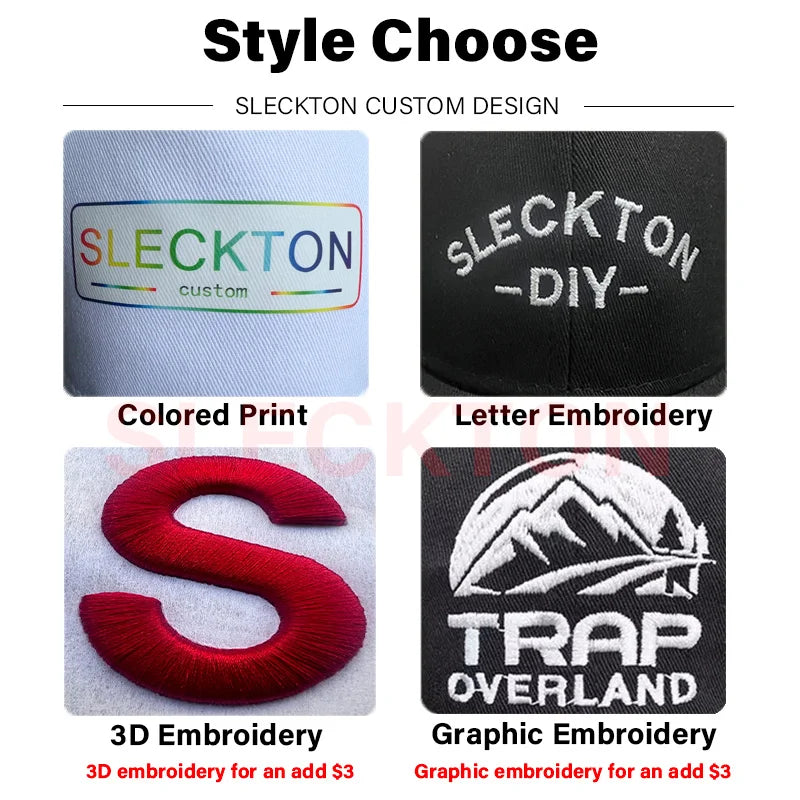 SLECKTON Custom Logo Baseball Cap for Men and Women Embroidery Logo Design Brand DIY Picture Print Deepen The Cap Wholesale