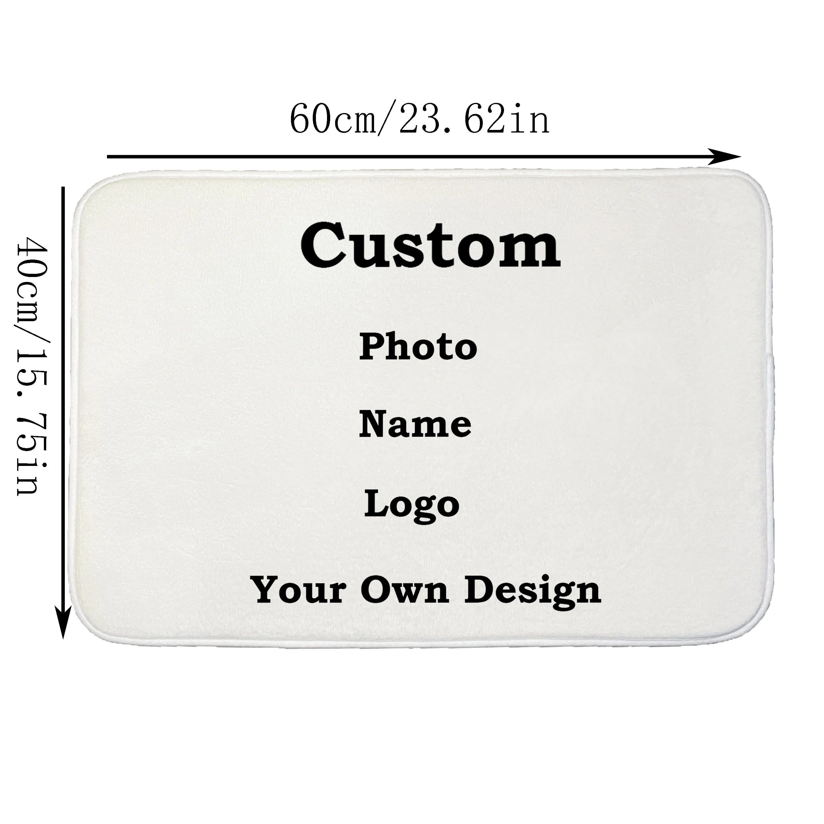 Personalized Custom Photo Logo Front Door Mat Anti-Slip Absorbent Customized DIY Print Doormat Living Room Entrance Rug Carpet