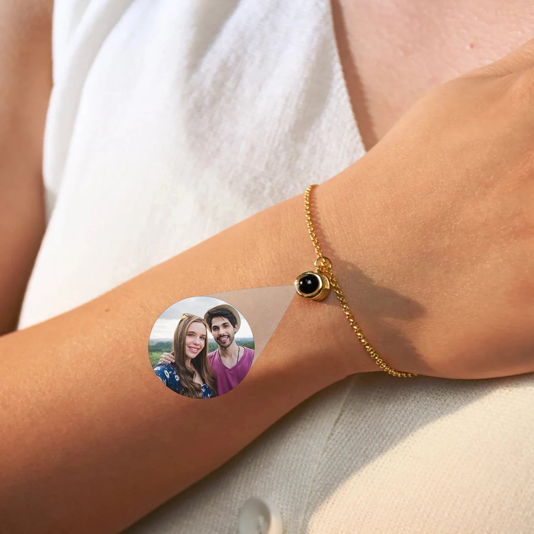 Projection Bracelet For Her Personalized Photo Bracelets Memorial Picture Inside Jewelry Customized Gift for Women Birthday Gift