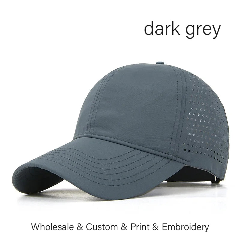 Custom Logo Embroidery Quick-Dry Baseball Cap for Summer Protection Breathable Waterproof Design DIY Picture Print