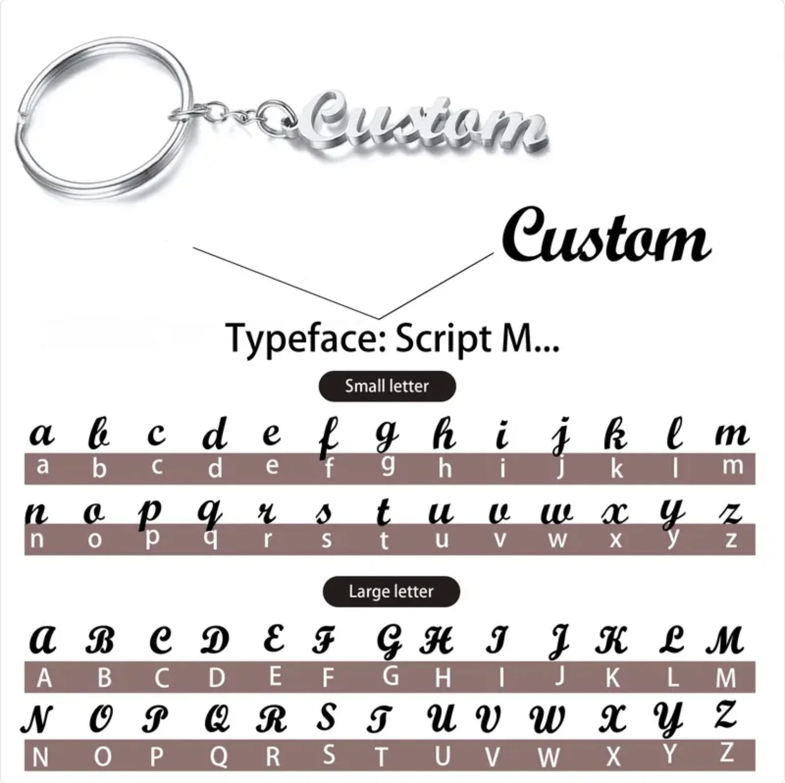 Custom Name Tag Keychain Personalized Letters Stainless Steel Key Chain Ring For Women Men Father's Day Mother's Day