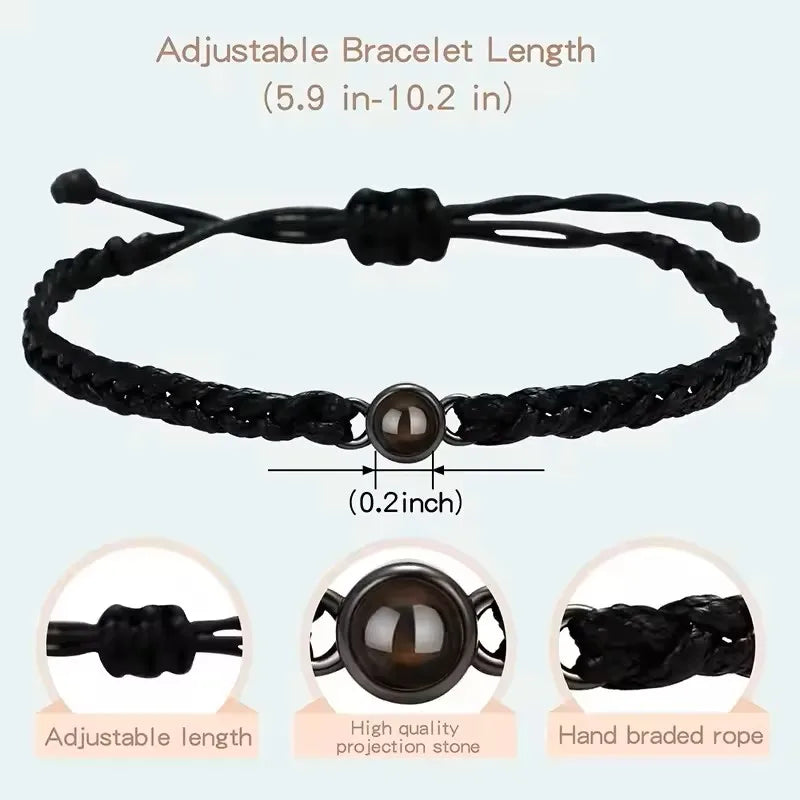 Photo Jewelry Bracelet with Picture Inside Personalized Bracelet Custom with Photo Projection Photos Bracelets Memorial Gifts