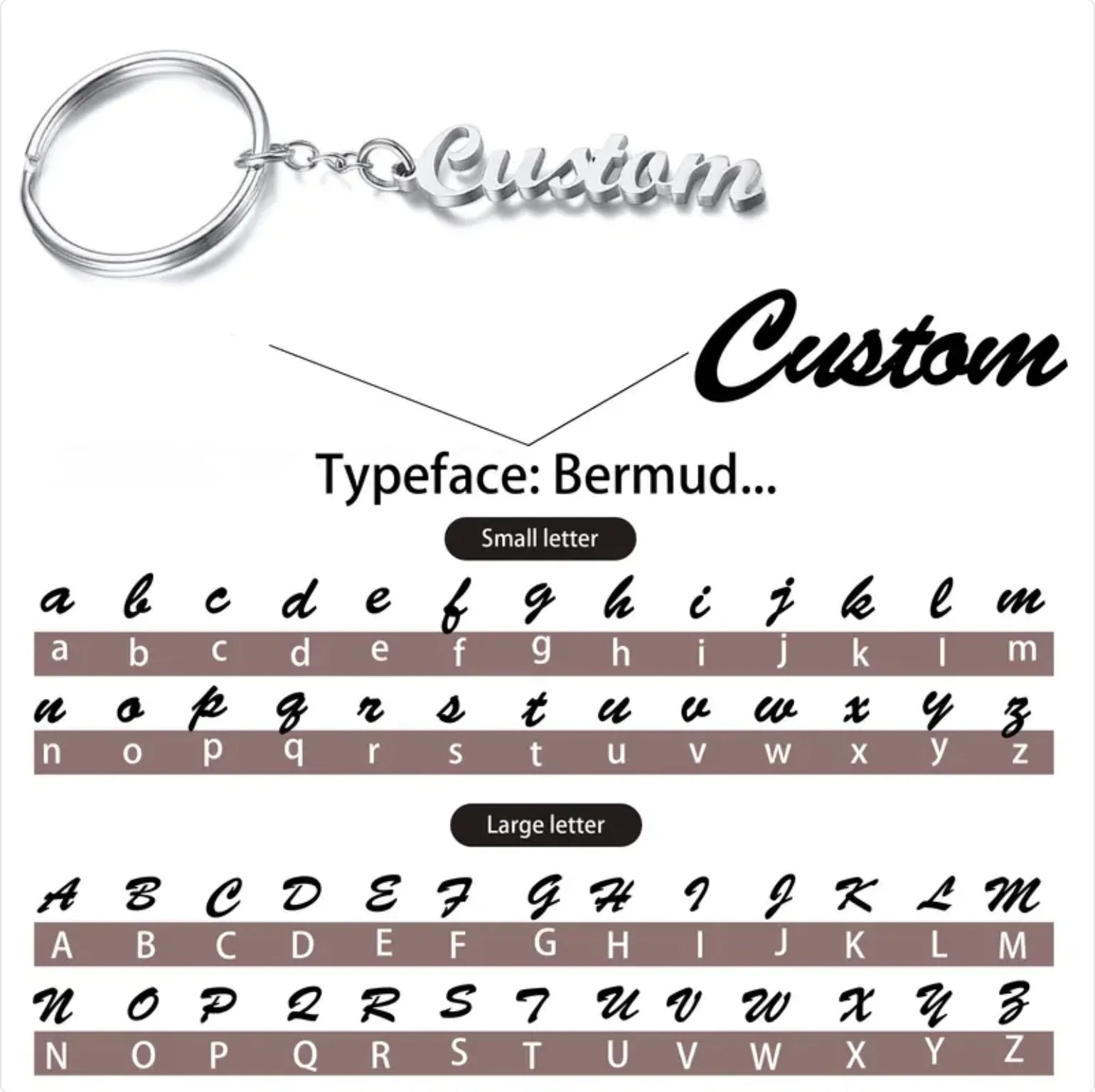 Custom Name Tag Keychain Personalized Letters Stainless Steel Key Chain Ring For Women Men Father's Day Mother's Day