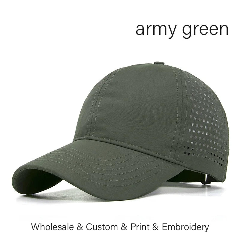 Custom Logo Embroidery Quick-Dry Baseball Cap for Summer Protection Breathable Waterproof Design DIY Picture Print