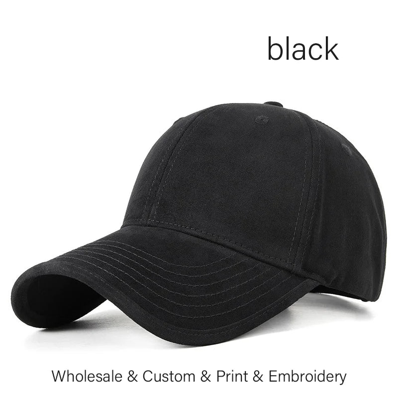 SLECKTON Custom Embroidery Logo Wide Brimmed Baseball Cap Big Head Circumference Brand Design Picture Print Windproof Washed Hat