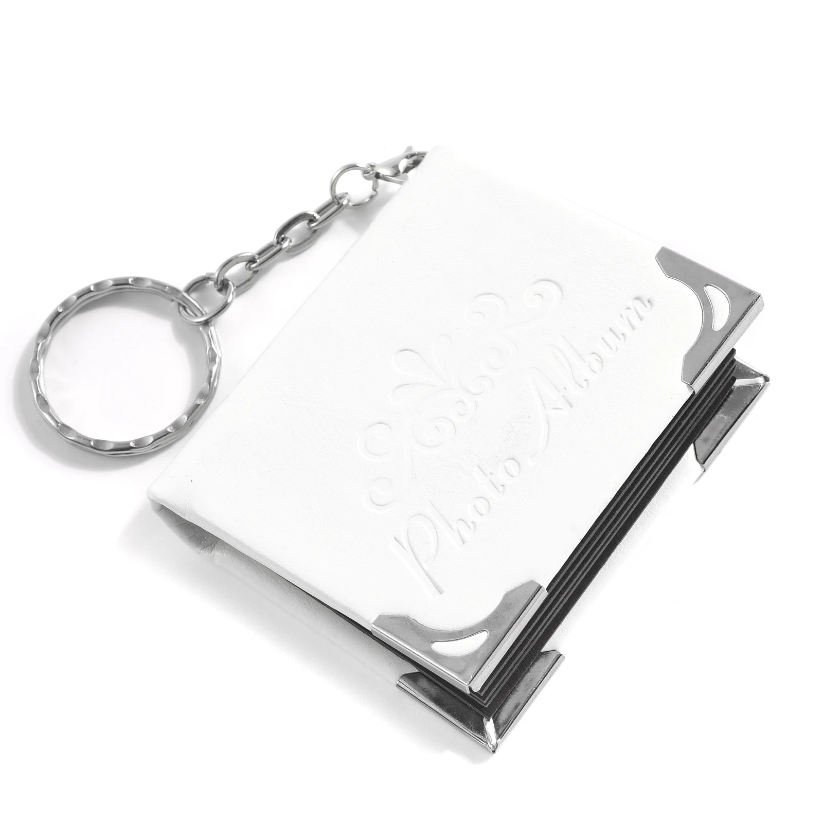 Custom Photo Album Leather Keychain Couples Gift Personalzied Mini Pictures Book Keyrings Anniversary Diy Wallet Pendant