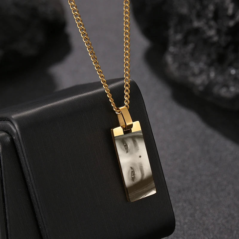Custom Eyes Photo Necklace Stainless Stee Customized Engrave Eye Necklaces Personalized Picture Name Necklace for Women Kids