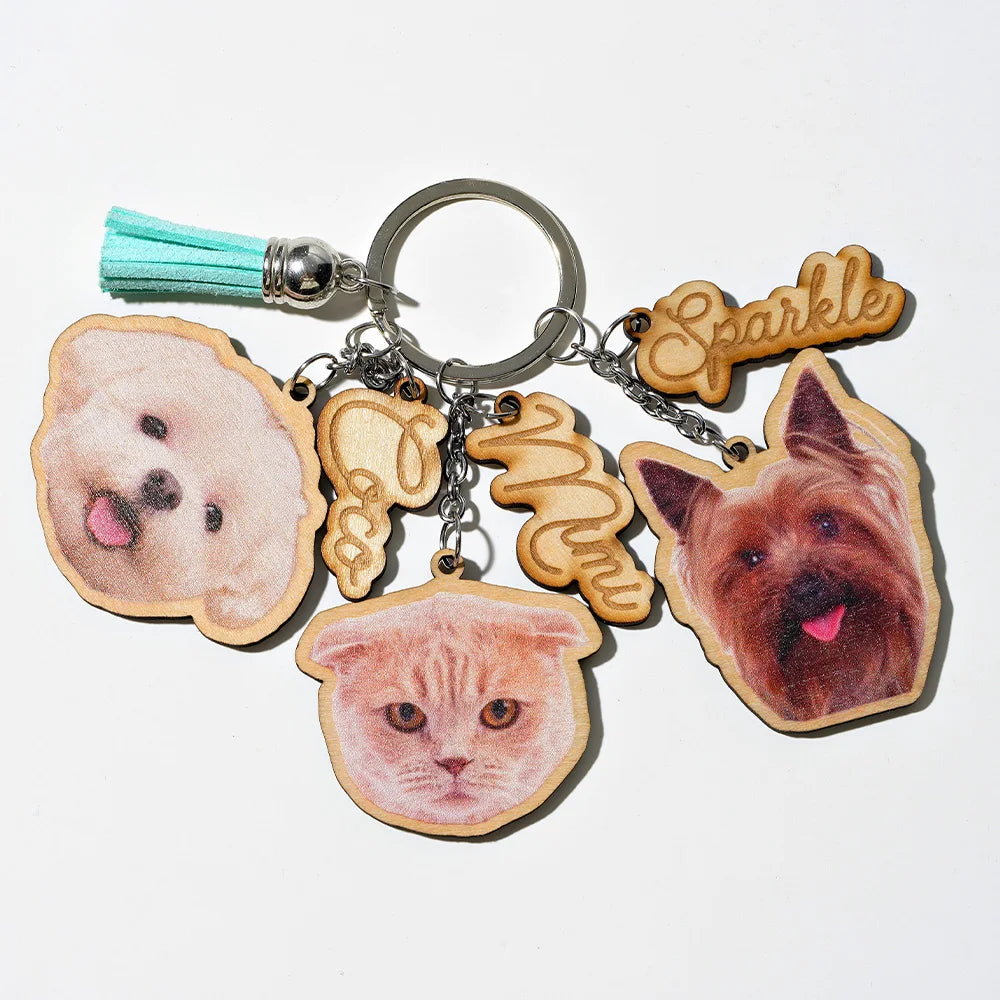 Custom Pet Keychain, Pet Portrait Keychain, Personalized Pet Photo Keychain, Cat  Memorial Gift, Holiday Gift for Pet Lovers