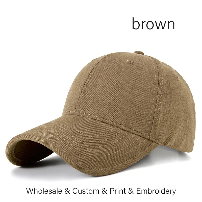 SLECKTON Custom Embroidery Logo Wide Brimmed Baseball Cap Big Head Circumference Brand Design Picture Print Windproof Washed Hat