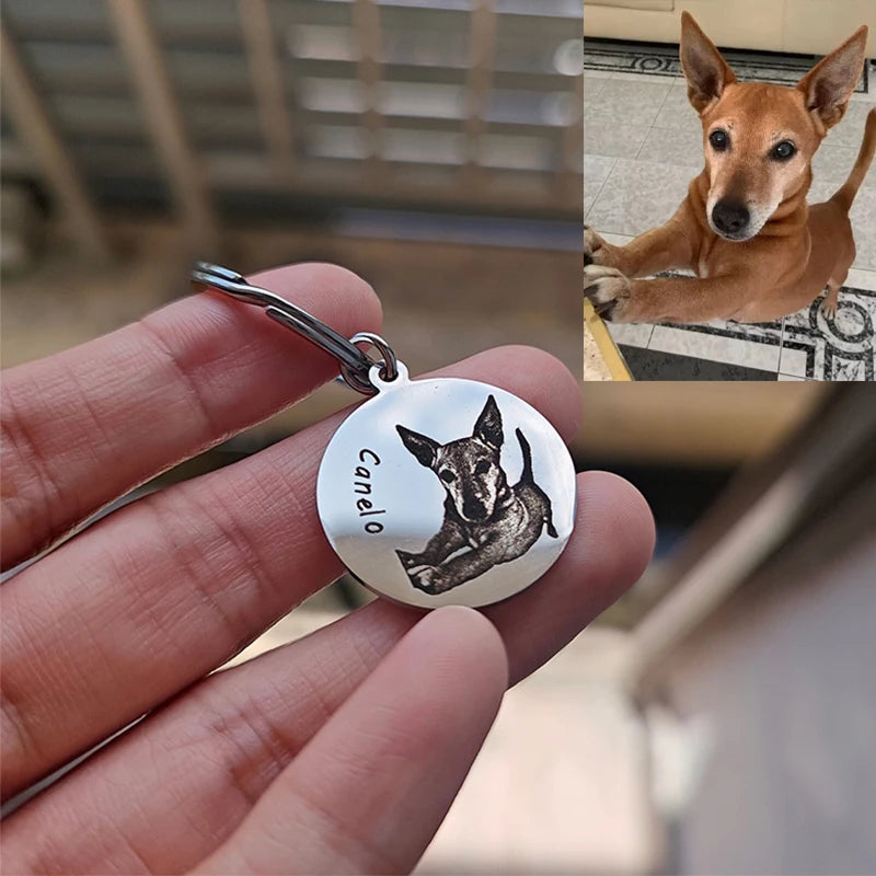 Personalized Custom Pet Dog Keychain Customized Engraving Photo Key Ring Car Key Accessories Personalized Mother's Day Gift