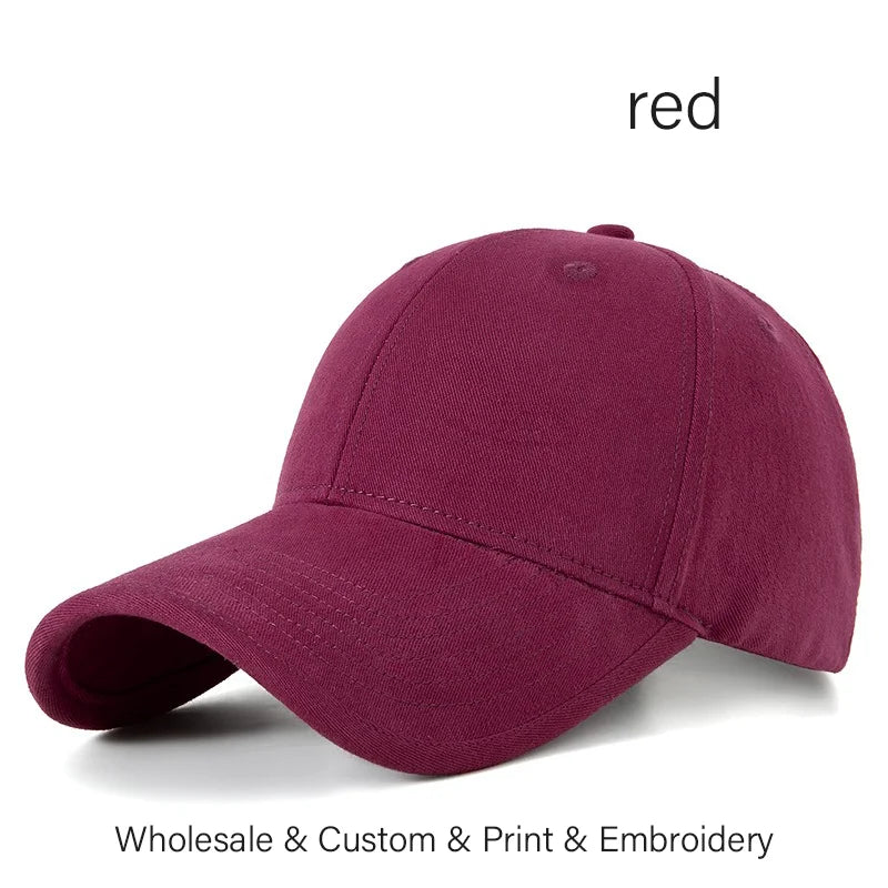 SLECKTON Custom Embroidery Logo Wide Brimmed Baseball Cap Big Head Circumference Brand Design Picture Print Windproof Washed Hat