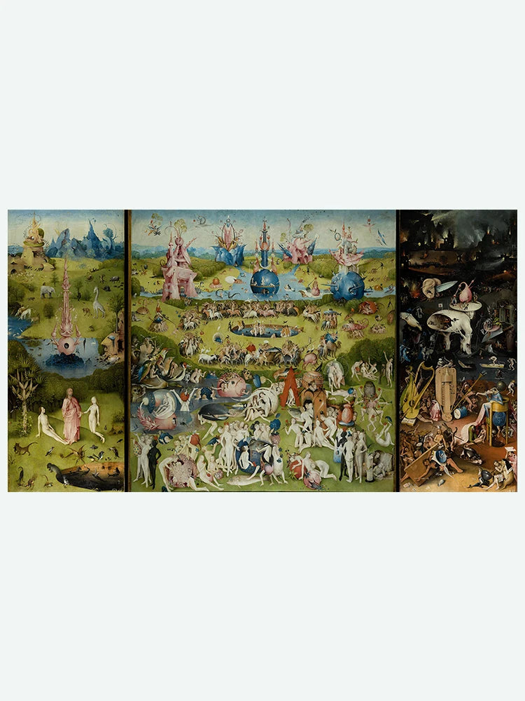 Bosch Hieronymus The Garden of Earthly Delight Poster, Classical Famous Painting Prints Wall Art Canvas Painting