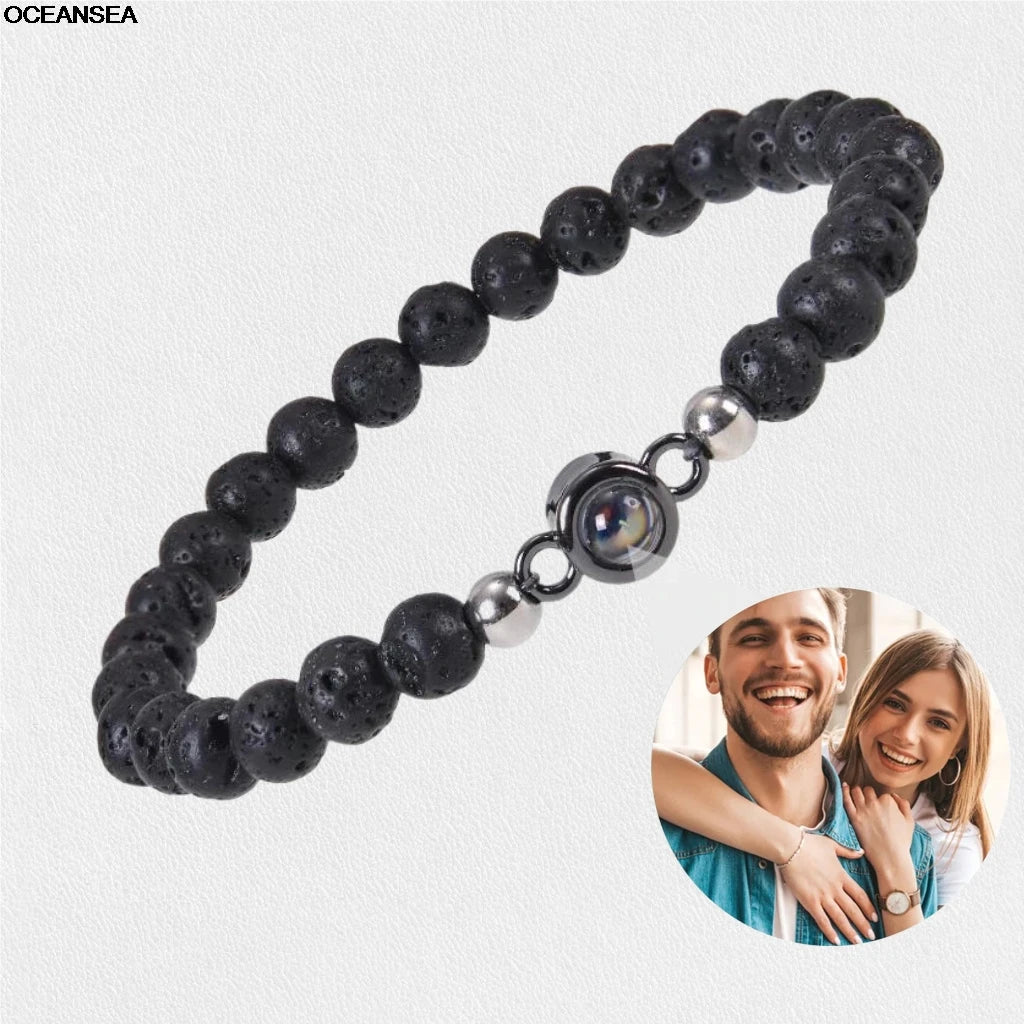 Custom Bracelet with Picture inside Personalized Projection Bracelets with Photos Picture Bracelet Personalized Memorial Gifts