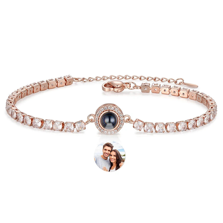 Bracelet with Picture inside Custom Picture Bracelet Personalized Photo Projection Bracelet Charm Memorial Gifts for Women
