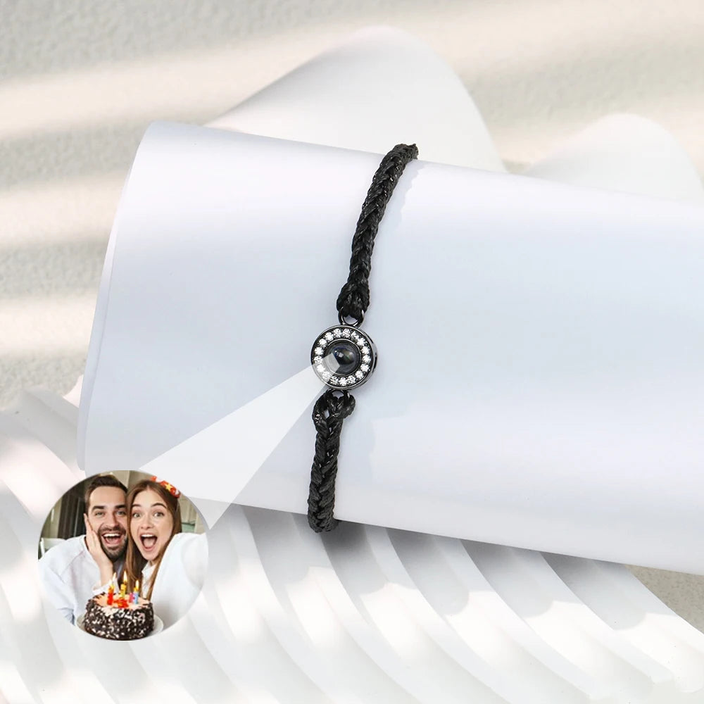 Custom Photo projection Bracelet Customized Stainless Steel Projection Bracelets With Picture Inside Personalized Memorial Gifts