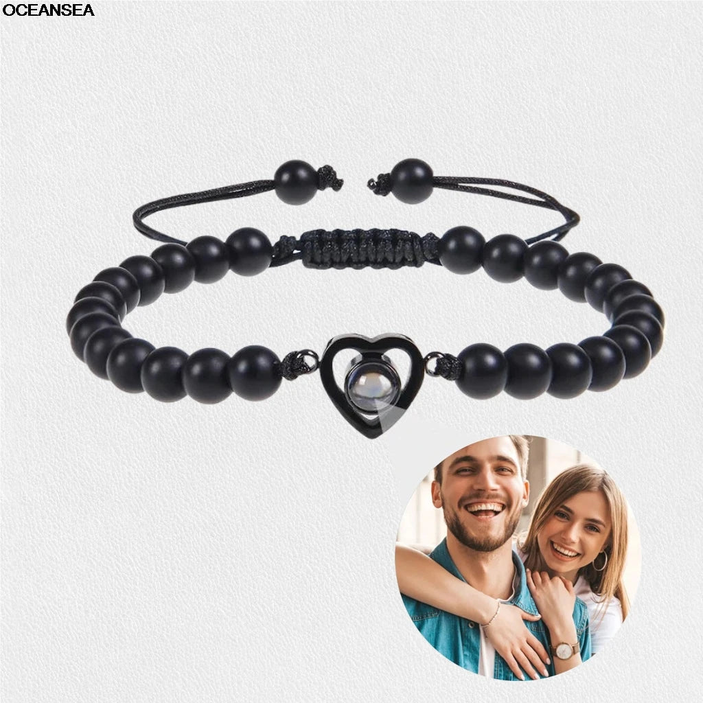 Custom Bracelet with Picture inside Personalized Projection Bracelets with Photos Picture Bracelet Personalized Memorial Gifts