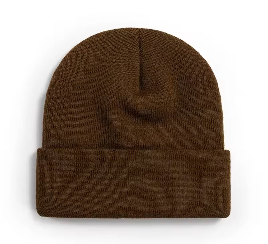 Custom Logo Knitted Beanie – Unisex Winter Hat with Ear Protection