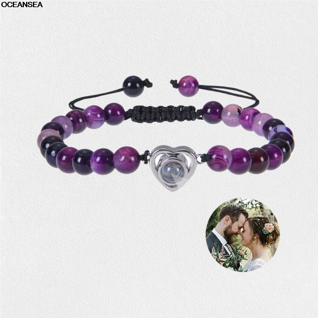 Custom Bracelet with Picture inside Personalized Projection Bracelets with Photos Picture Bracelet Personalized Memorial Gifts
