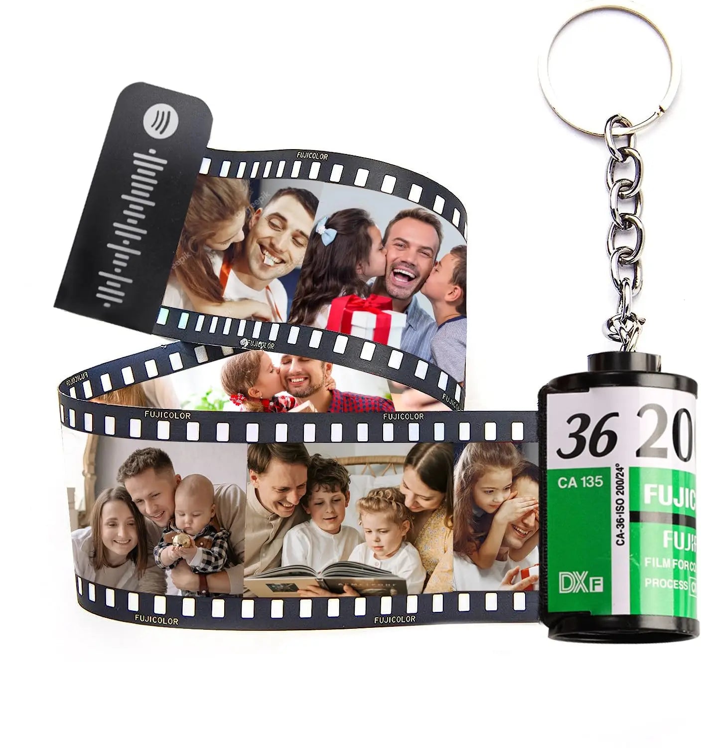 Personalized Custom Photo Picture Camera Film Roll Keychains with Photo Reel Album, Personalized Gifts with MultiPhoto