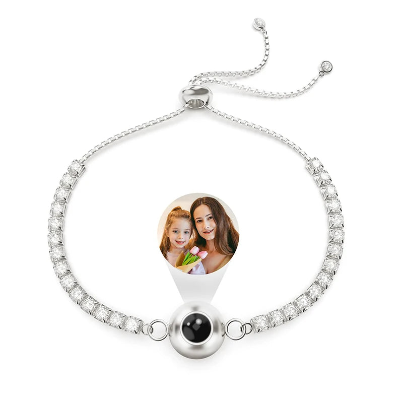 Personalized Bracelets with Picture Inside Custom Photo Projection Bracelets Customized Gifts for Women Memorial Gifts for Girl