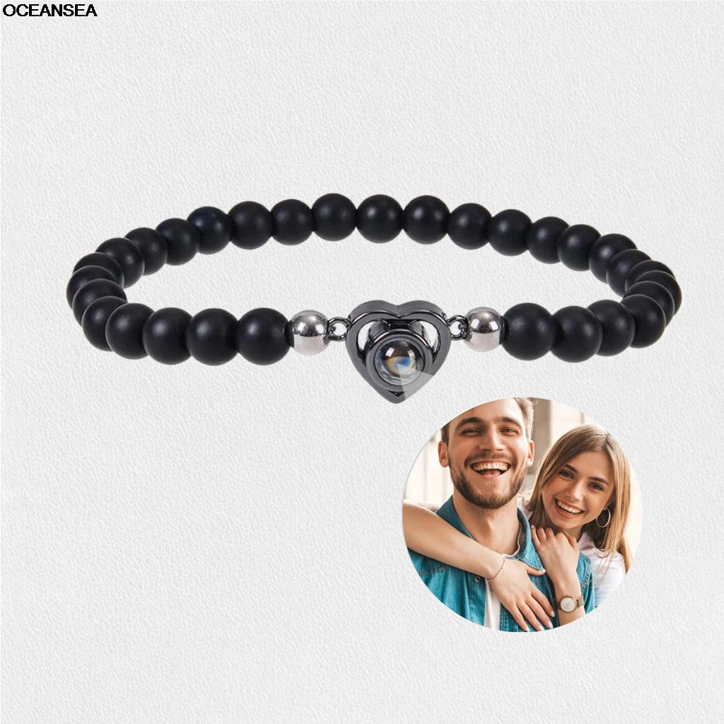 Custom Bracelet with Picture inside Personalized Projection Bracelets with Photos Picture Bracelet Personalized Memorial Gifts
