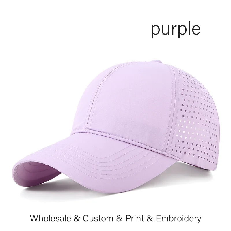 Custom Logo Embroidery Quick-Dry Baseball Cap for Summer Protection Breathable Waterproof Design DIY Picture Print